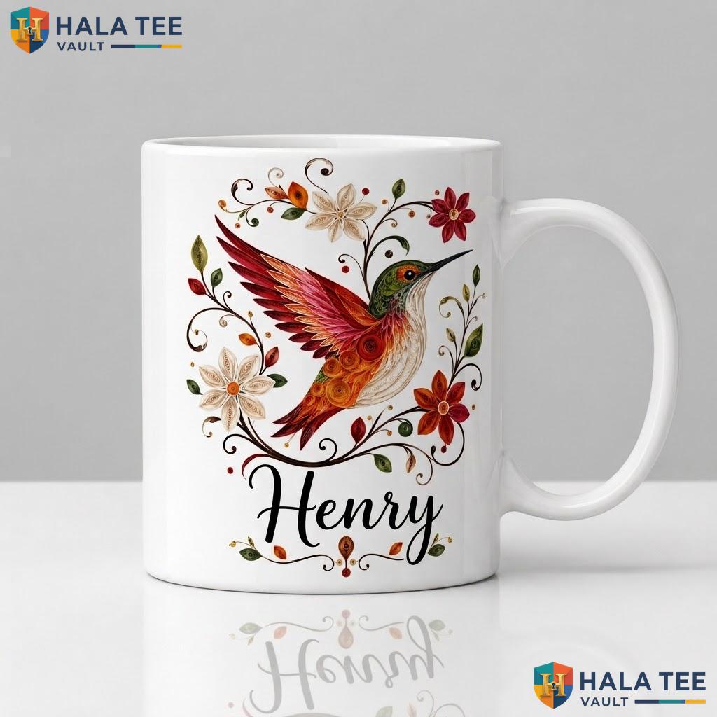 Hummingbird Witch Halloween Mug Custom Personalized Silhouette Ceramic Cup