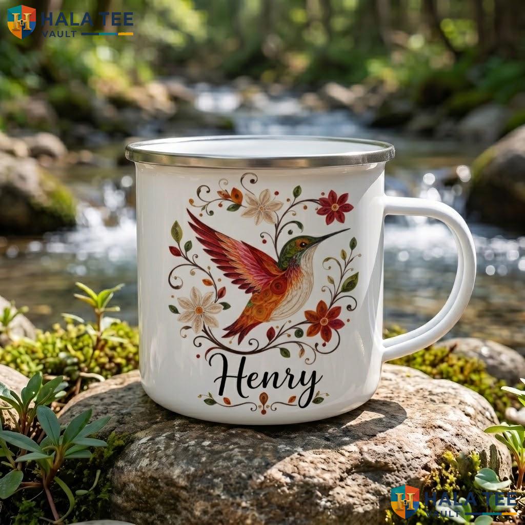 Hummingbird Witch Halloween Mug Custom Personalized Silhouette Ceramic Accent Mug