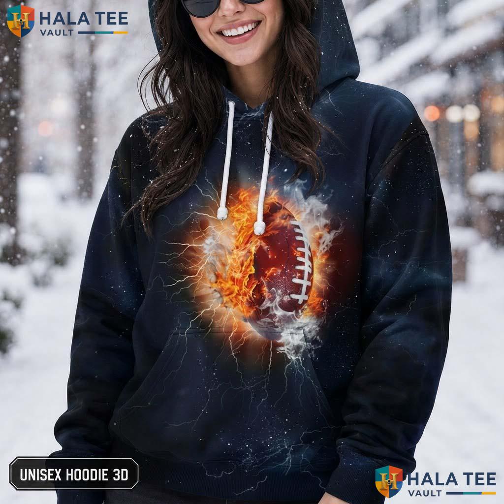 Ice Flame Rugby Kids Hoodie Novelty 3D Printed Galaxy Pullover Apparel AOP Hoodie