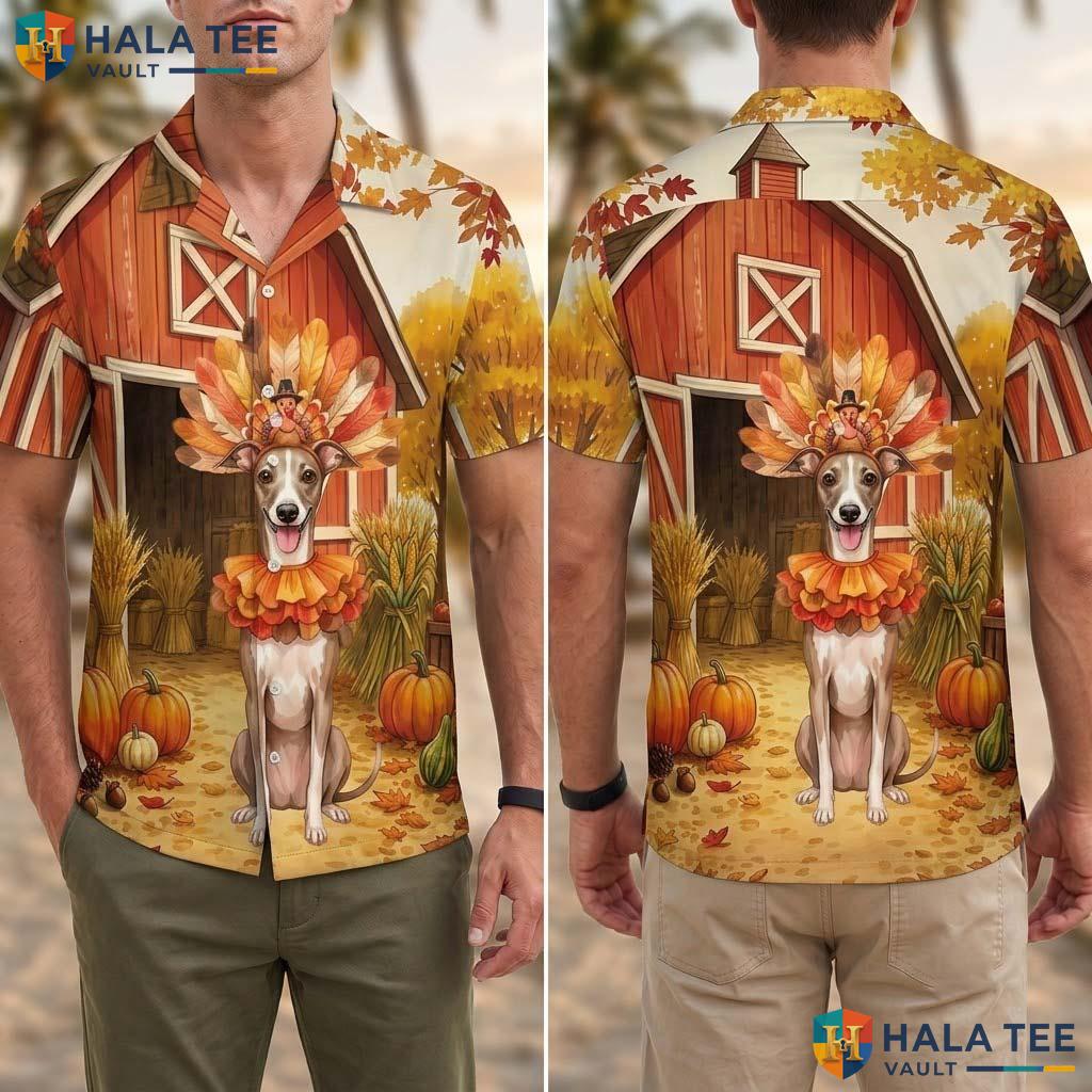Italian Greyhound Thanksgiving Tropical Shirt Turkey Costume Apparel