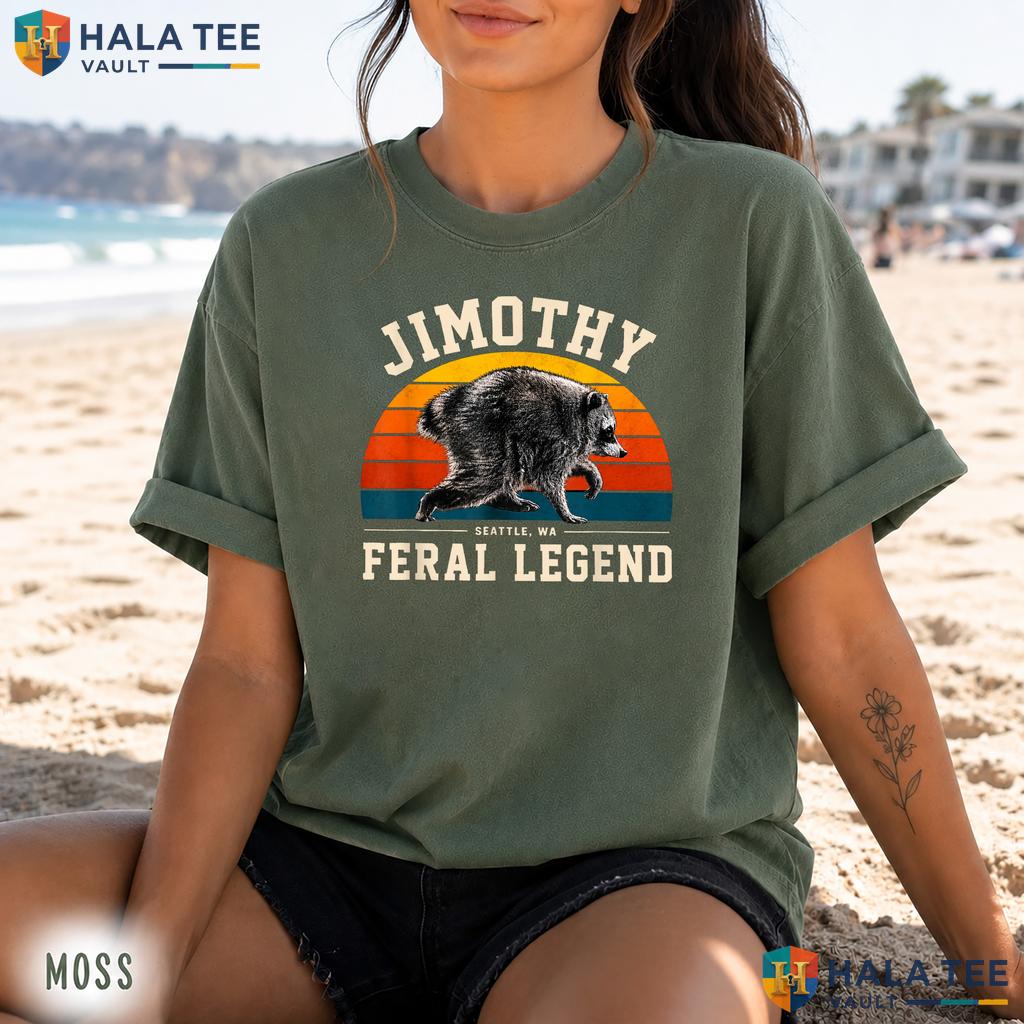 Jimothy Seattle Legend Retro Style T-Shirt Feral Raccoon Meme Apparel