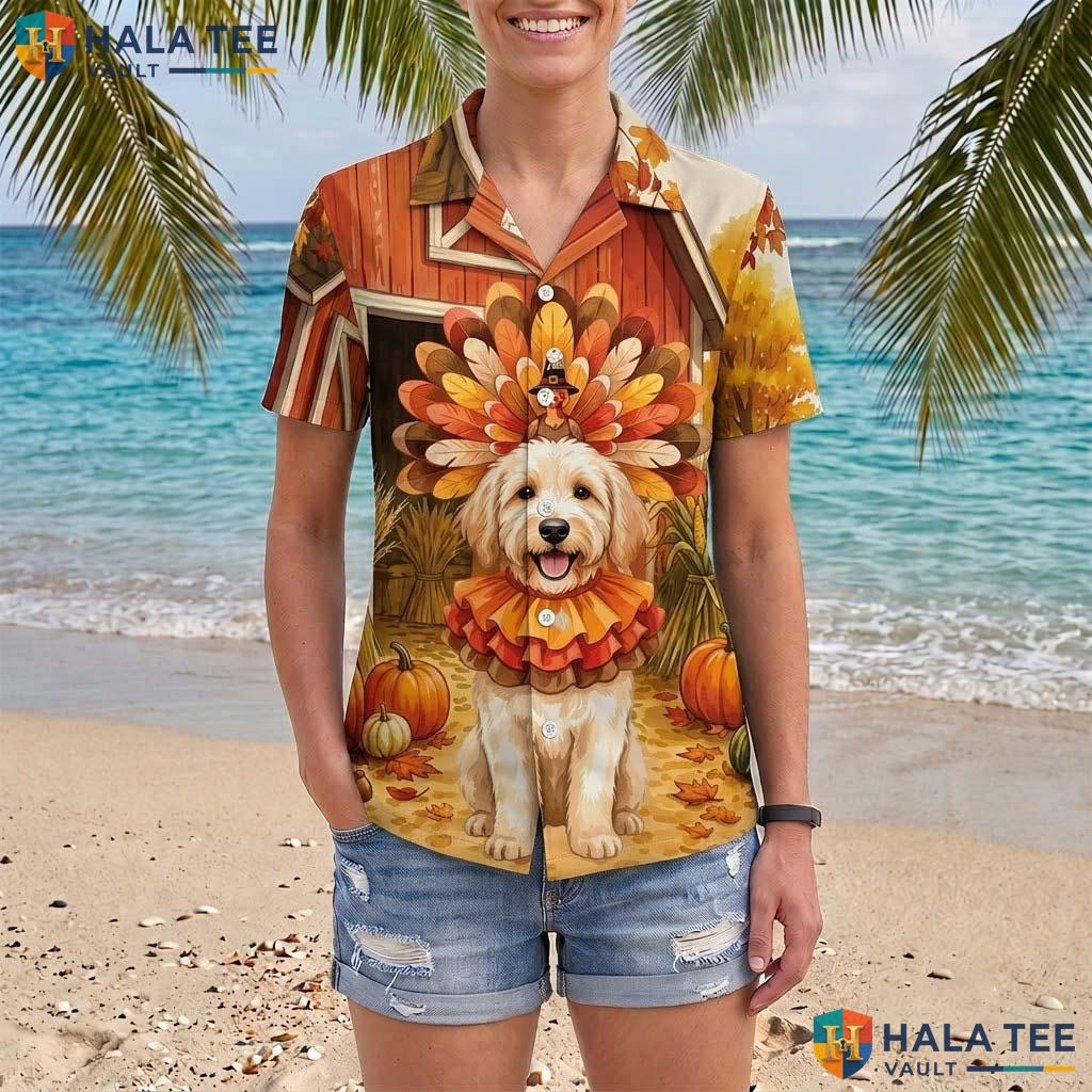 Labradoodle Costume Thanksgiving Tropical Shirt Dog Turkey Fall Mens