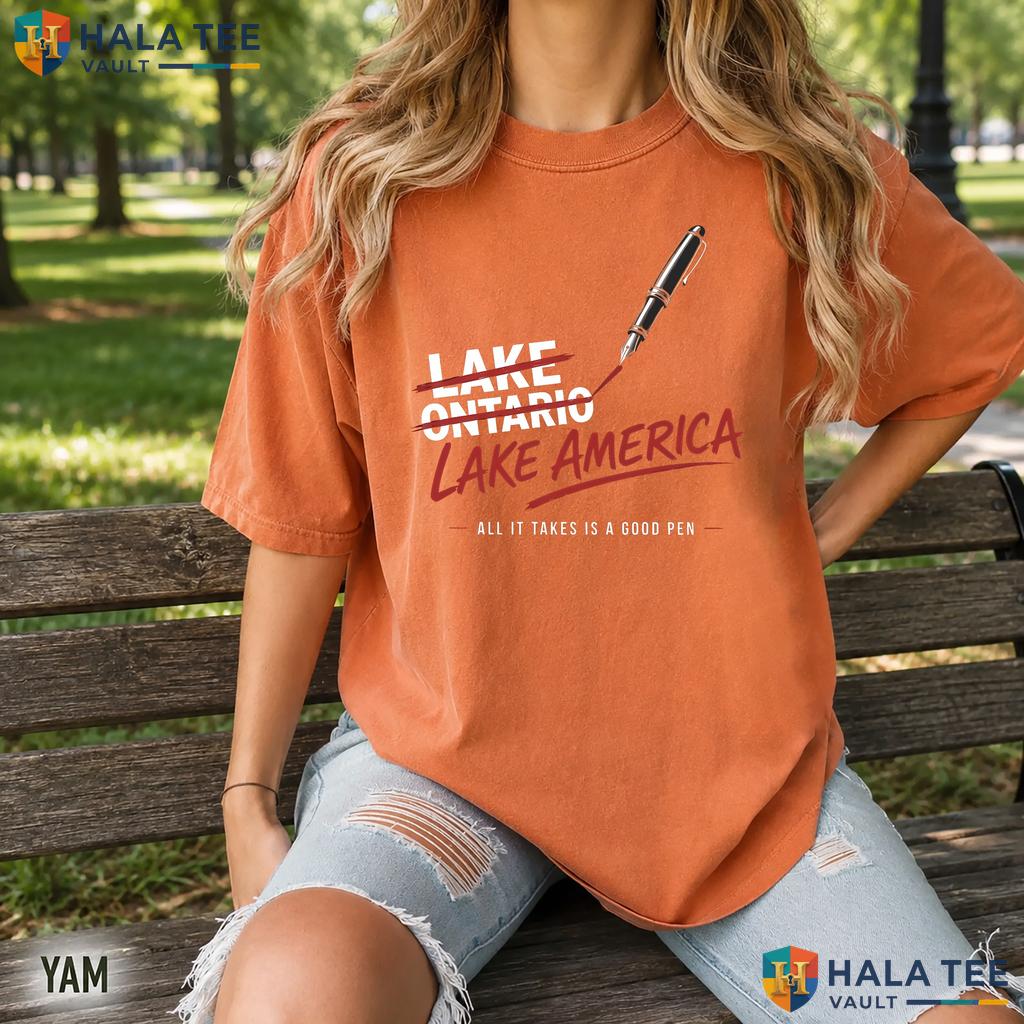 Lake America Retro Style T-Shirt Funny Ontario Parody Satire Apparel
