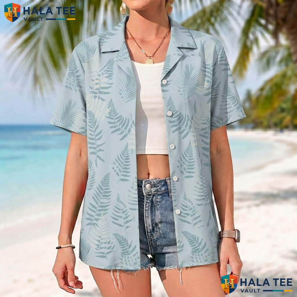 Light Green Leaf Aloha Tee Mens Tropical Casual Summer Beach Resort Top