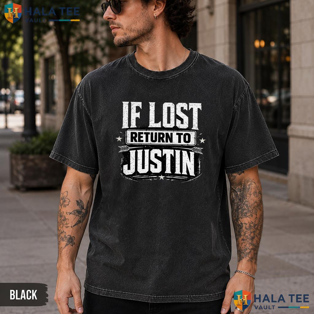 Lost Return Justin Washed T-Shirt Funny Couple Matching Graphic Apparel Top