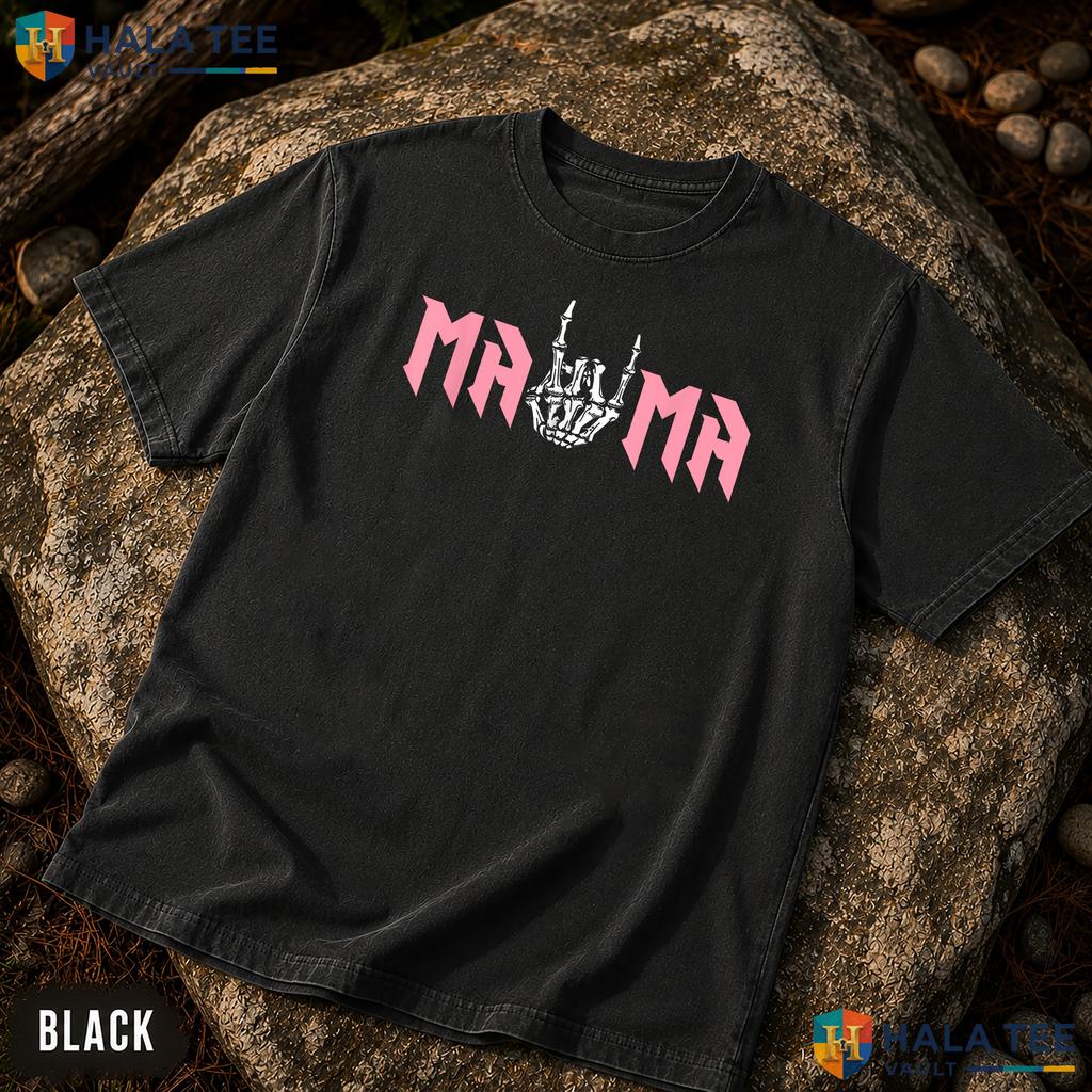 Mama Bad Two The Bone Garment-Dyed T-Shirt 2nd Birthday Party Apparel Top