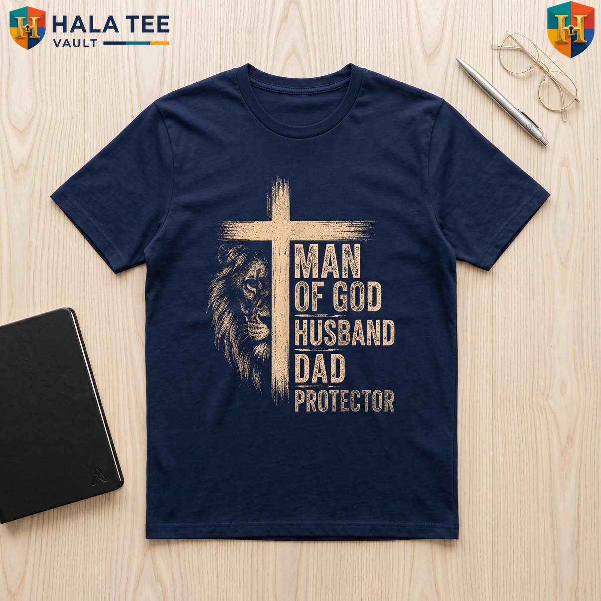Man Of God Protector TShirt Fathers Day Men Husband Dad Christian Apparel