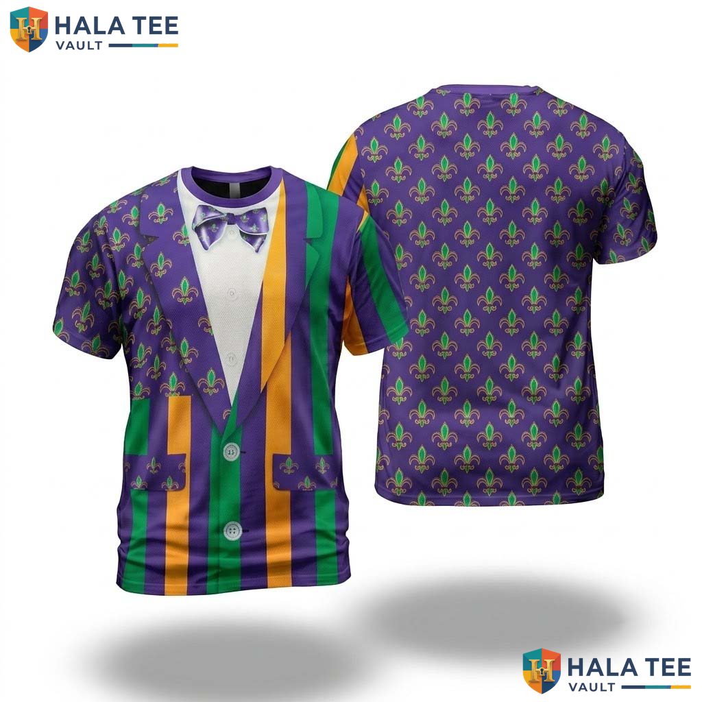 Mardi Gras Carnival All Over Print T-Shirt Mens Funny Party Cosplay Top