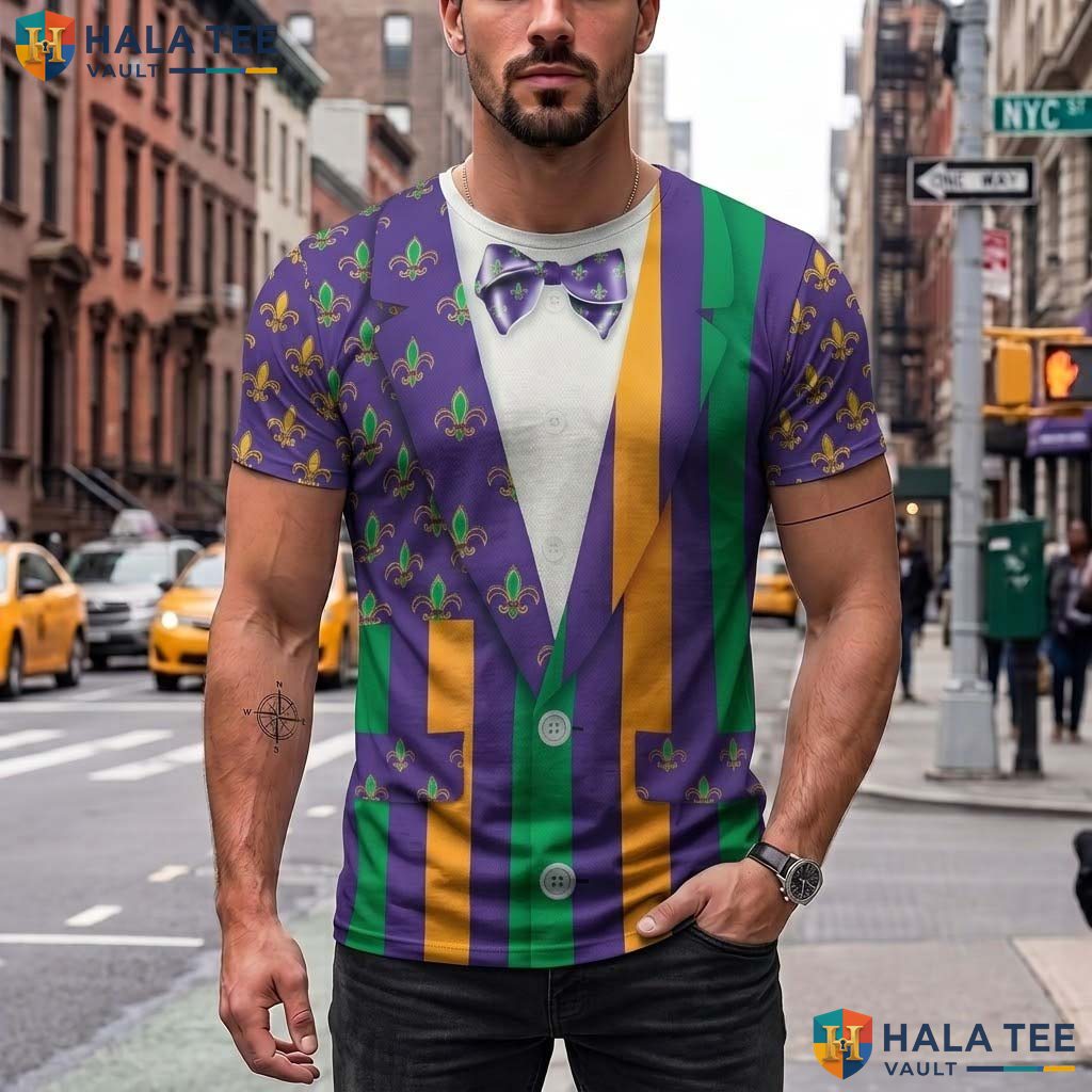 Mardi Gras Carnival AOP T-Shirt Mens Funny Party Cosplay Top