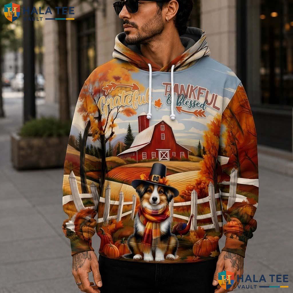 Miniature American Blessed Thanksgiving 3D Printed Hoodie Grateful Fall Top