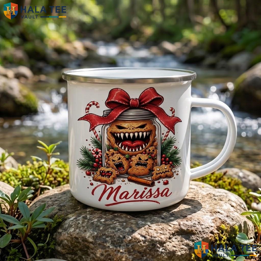 Monster Cookies Christmas Mug Custom Gothic Skeleton Ceramic Coffee Accent Mug