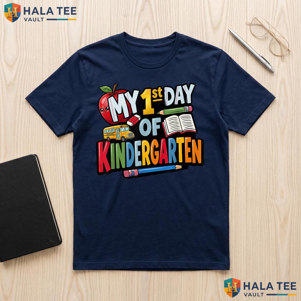 My First Day Kindergarten Tee Shirt 1st Day Of School Boy Kids Top Adult