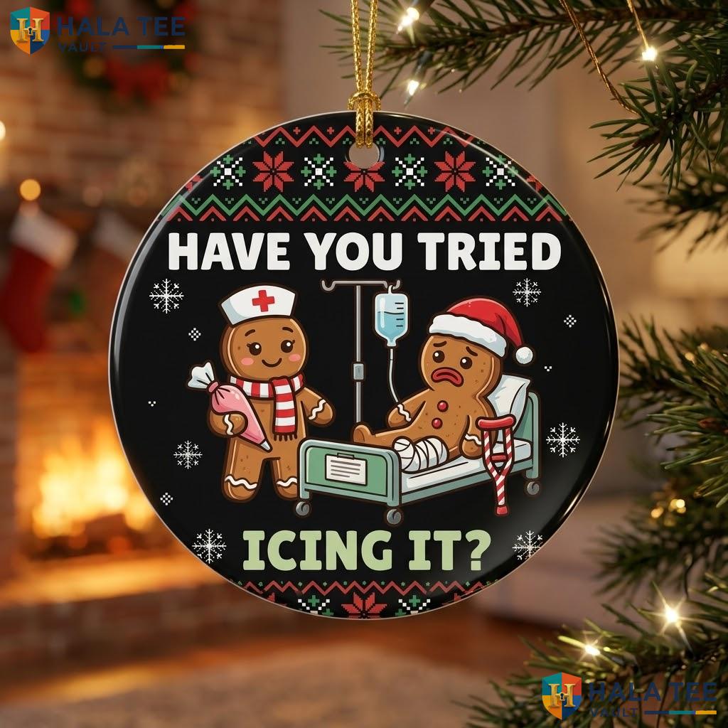Nurse Icing It Christmas Ornament Funny Medical Holiday Decor Gift