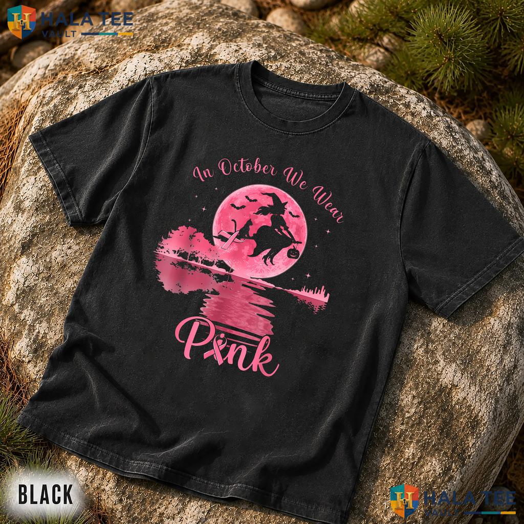 October Wear Pink Witch Comfort Colors Shirt Breast Cancer Halloween
