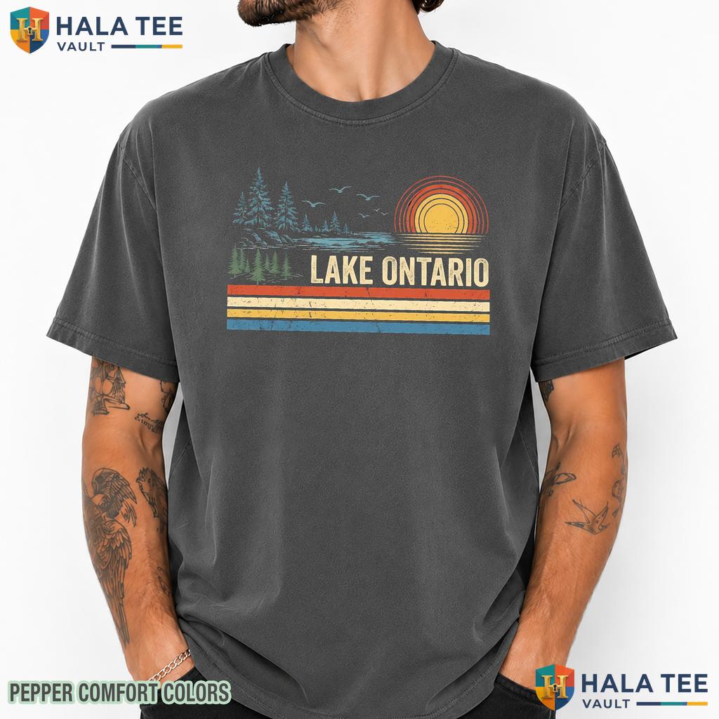 Ontario Sunset Comfort Colors T-Shirt Great Lakes Canada Vacation Gift