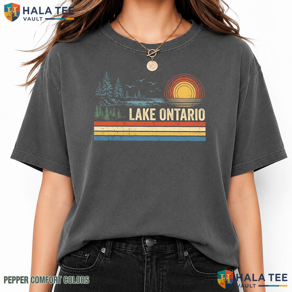 Ontario Sunset Garment-Dyed T-Shirt Great Lakes Canada Vacation Gift