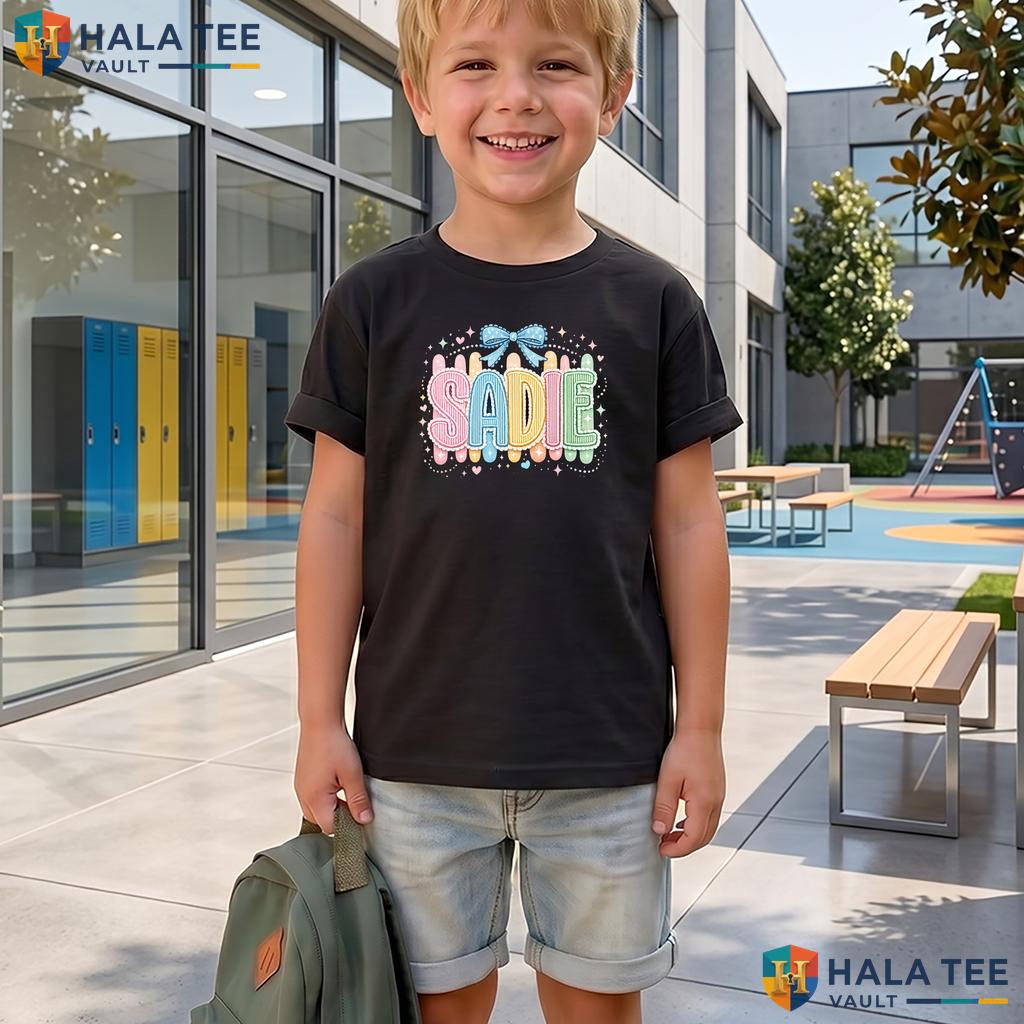 Personalized Striped School Shirt Custom Name Kindergarten First Day Top Adult