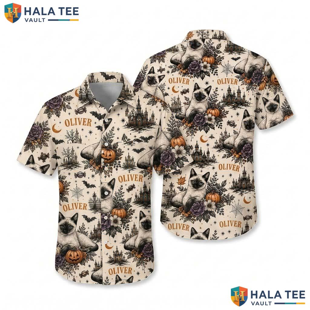 Photo Pet Halloween Hawaiian Shirt Custom Floral Aloha Party Outfit