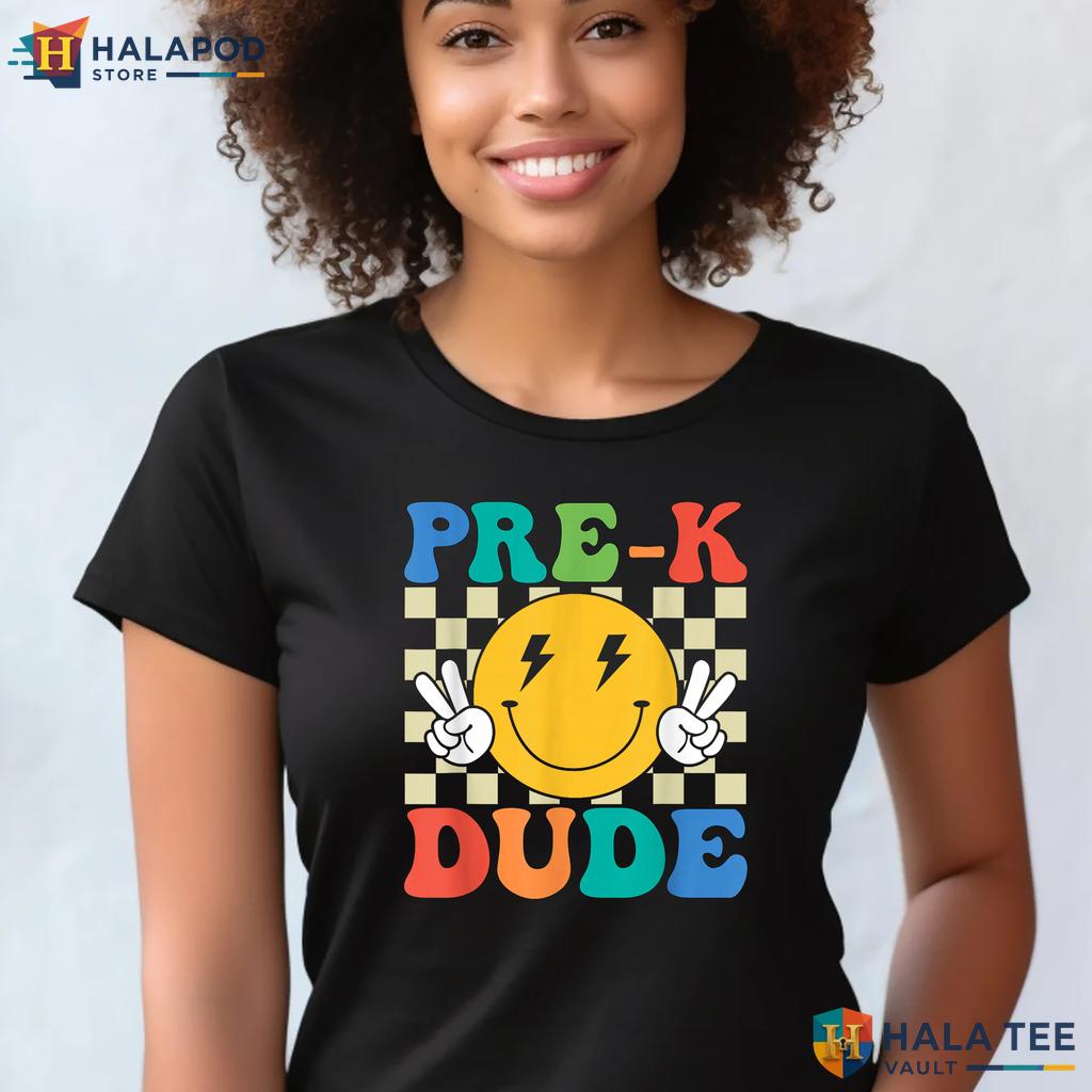 PreK Dude Preschool Shirt Boys Kids First Day Back To School Graphic Top Adult