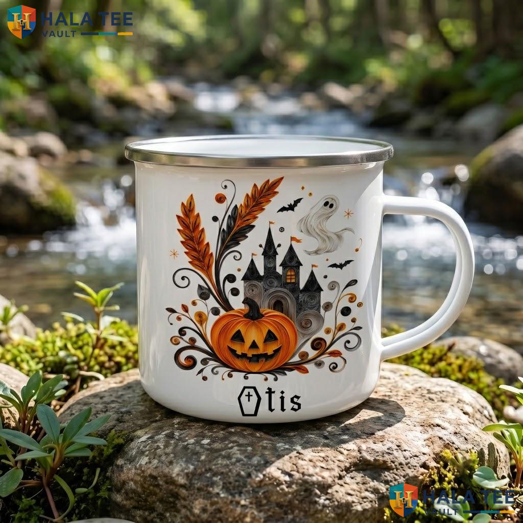 Pumpkin Witch Halloween Accent Mug Personalized Silhouette Custom Ceramic Mug
