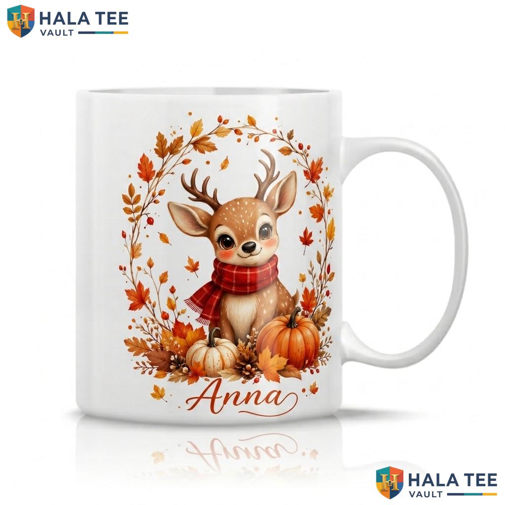 Reindeer Ghost Christmas Mug Custom Winter Holiday Ceramic Coffee Cup