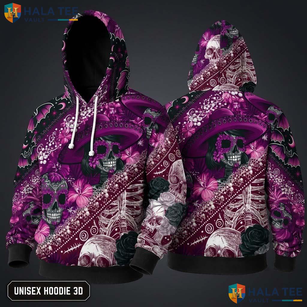 Retro Skull Floral 3D Hoodie Vibrant Gothic Graphic Unisex Sweatshirt