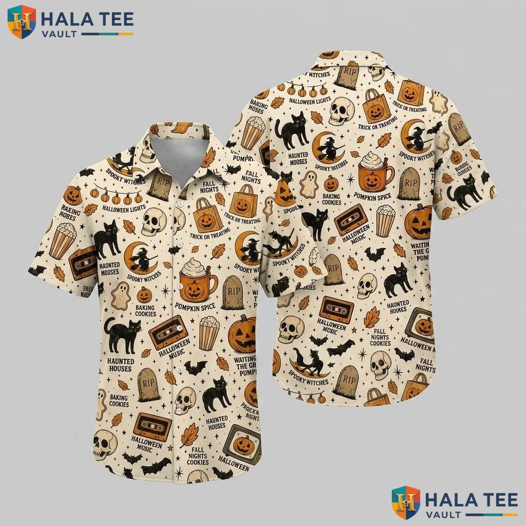 Retro Witch Halloween Hawaiian Shirt Tis The Season Pumpkin Aloha