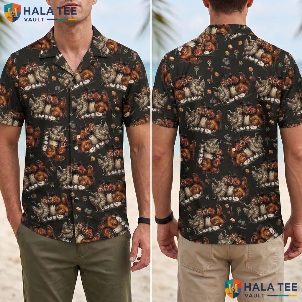 Rooster Costume Halloween Hawaiian Shirt Spooky Mummy Chicken Top Adult