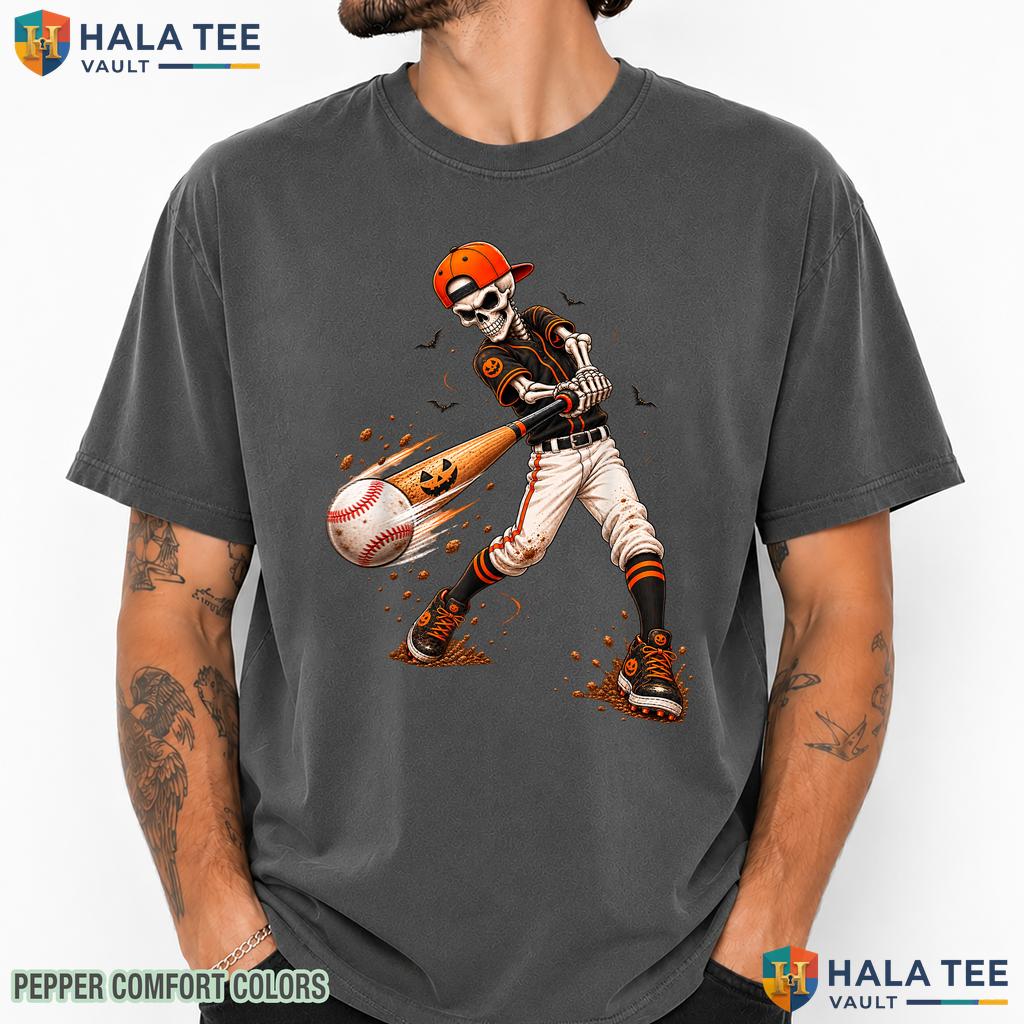 Skeleton Baseball Costume Comfort Colors T-Shirt Funny Halloween Boys