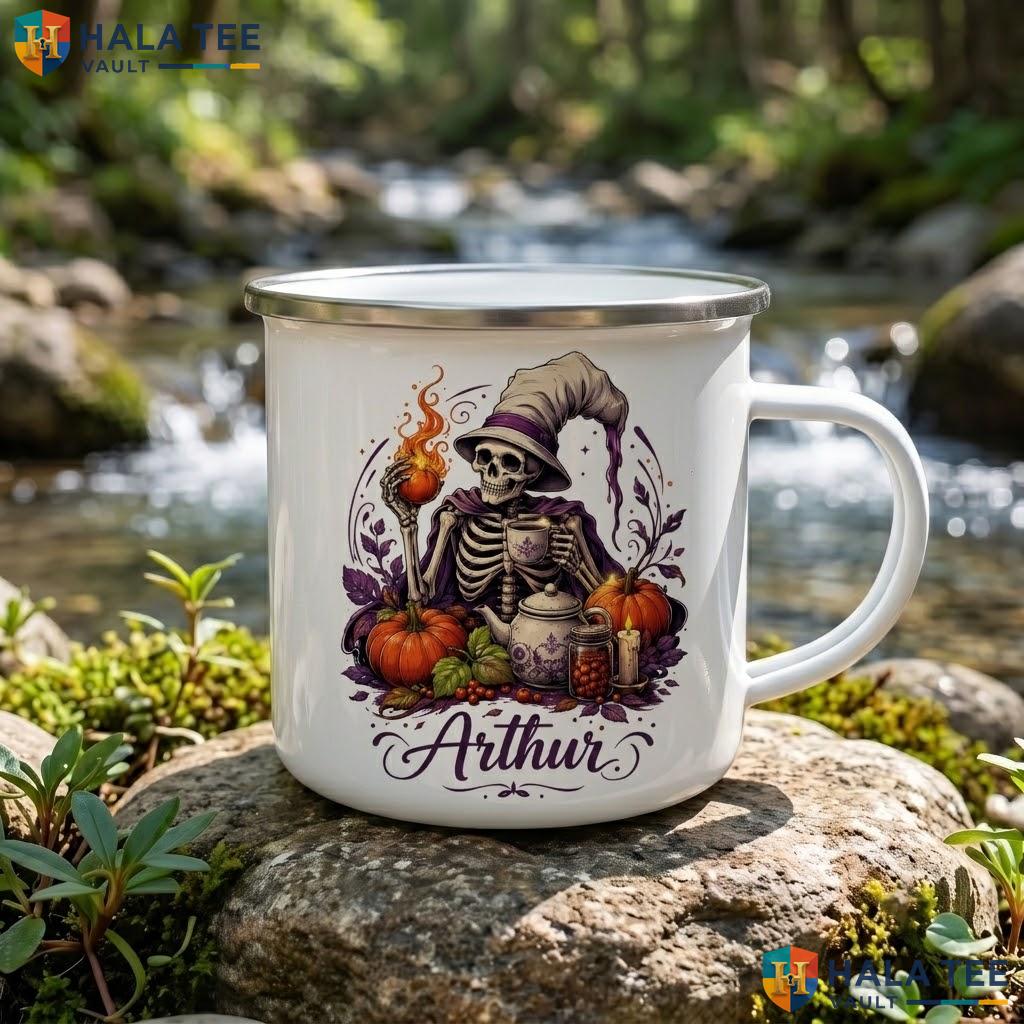 Skeleton Chef Halloween Mug Personalized Skull Custom Ceramic Coffee Camping Mug