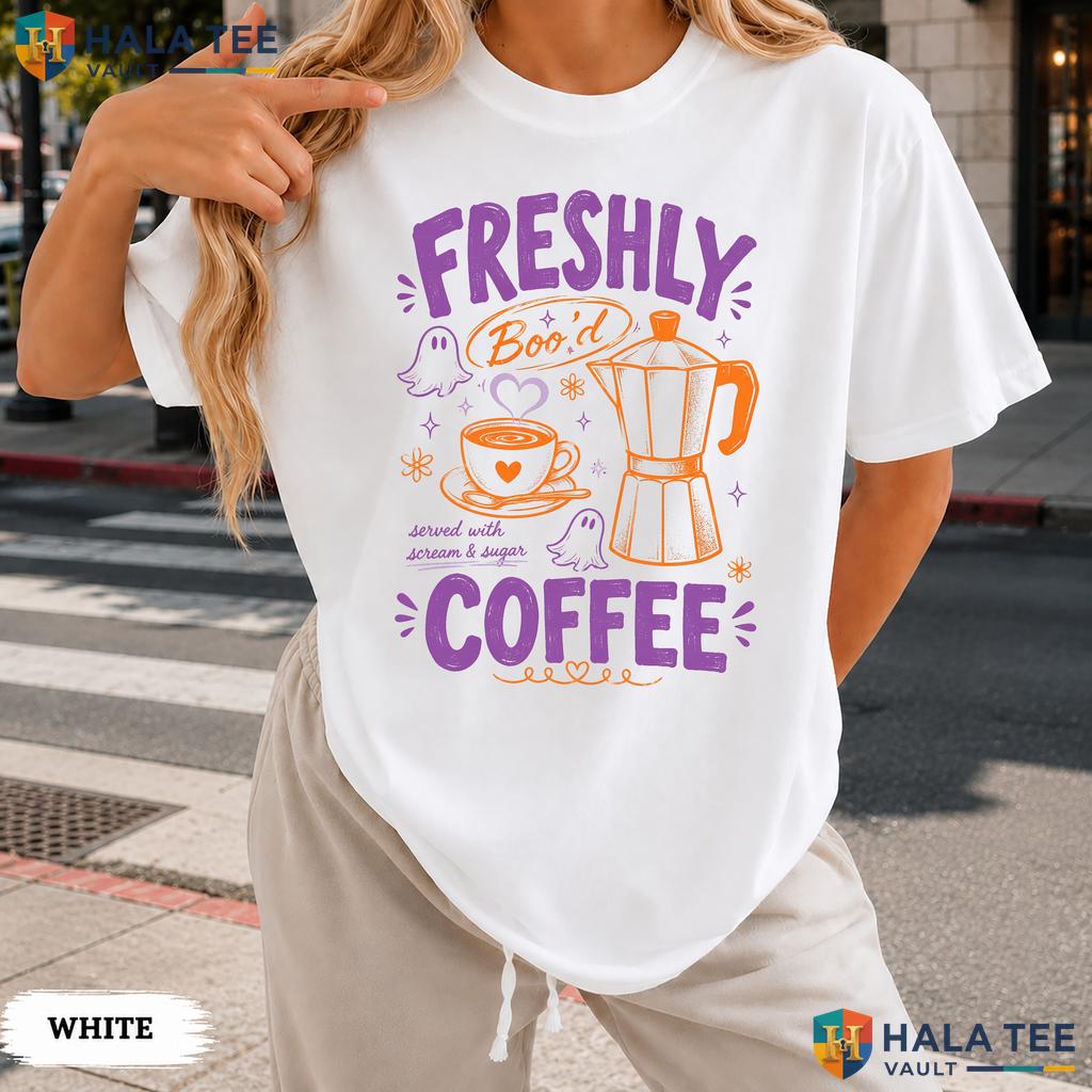 Skeleton Coffee Comfort Colors T Shirt Freshly Bood Ghost Halloween Apparel
