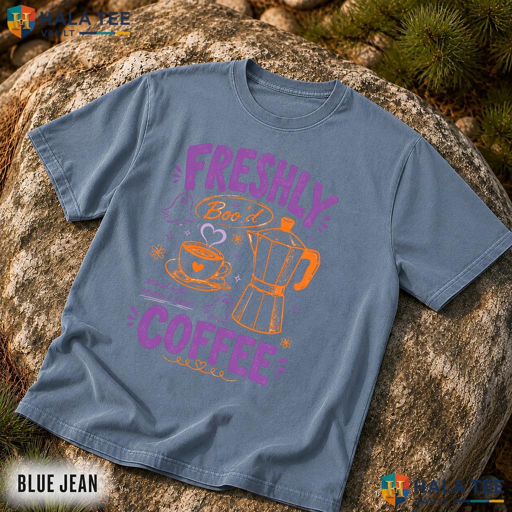 Skeleton Coffee Comfort Colors T Shirt Freshly Bood Ghost Halloween Apparel Relaxed Fit Tee