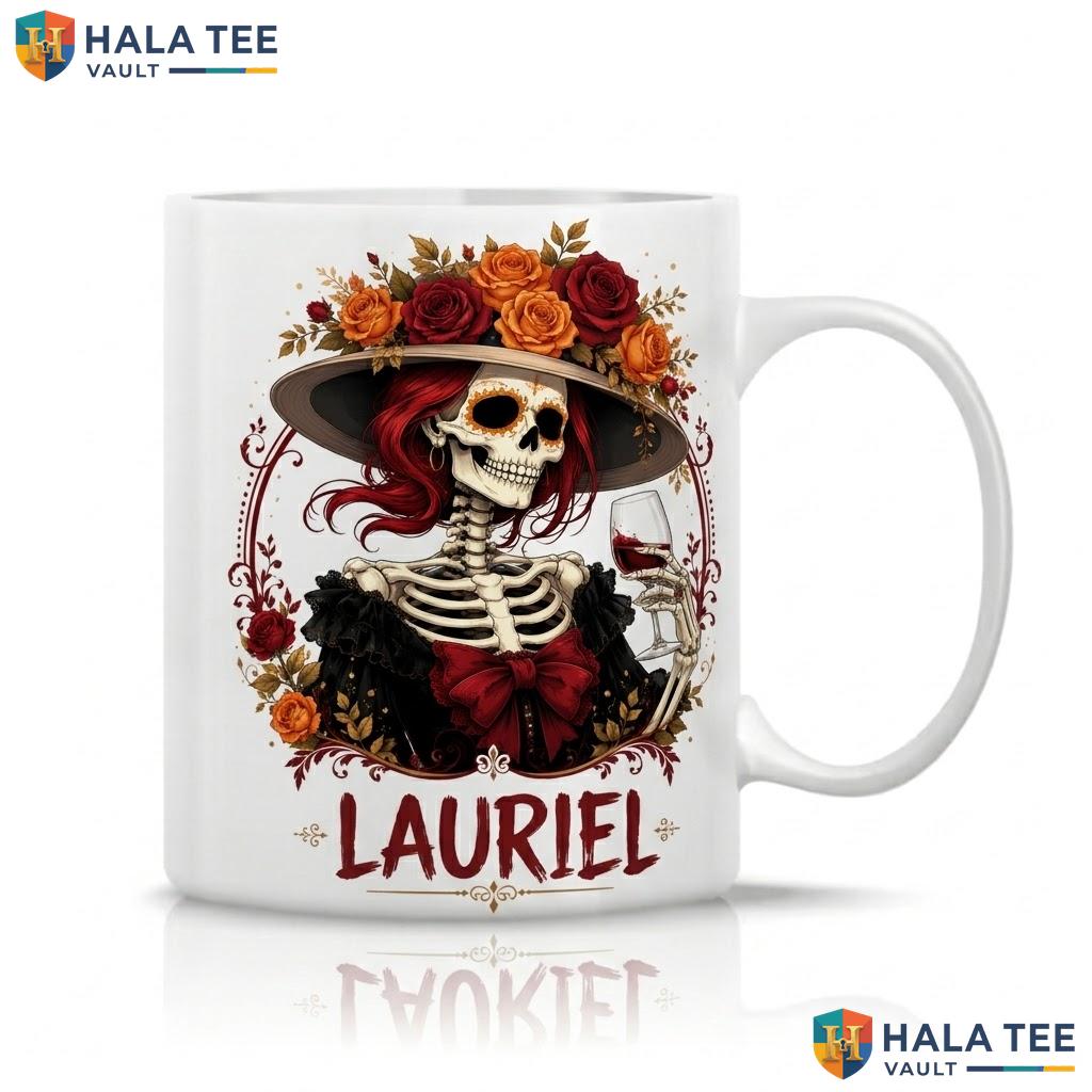 Skeleton Lady Halloween Cup Personalized Skull Custom Ceramic Coffee Mug