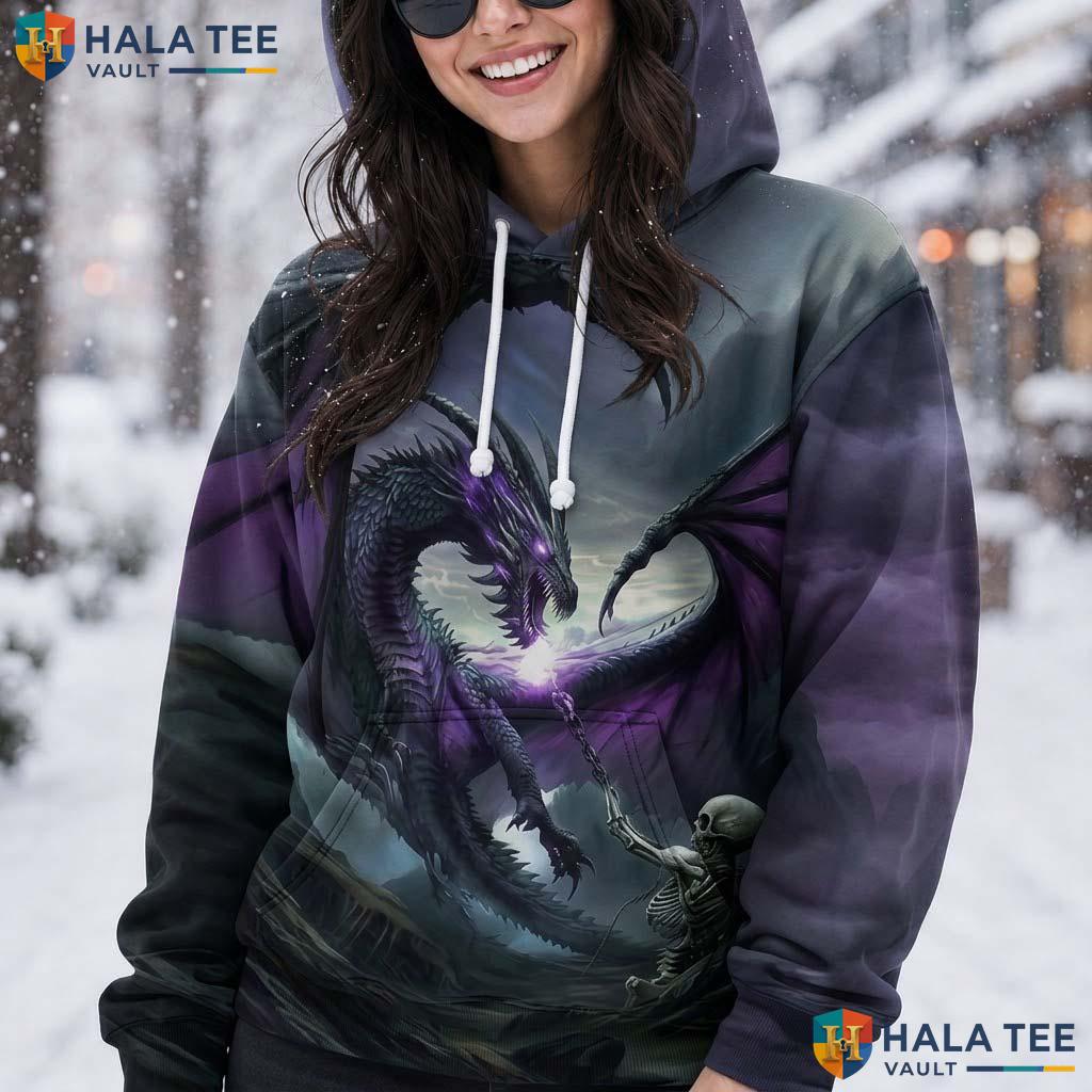 Skull Dragon 3D Graphic Hoodie Men Women Novelty Pullover Sweatshirt 3D Printed Hoodie