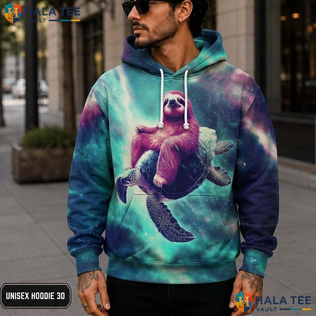 Sloth Ride Turtles Hoodie Men Women 3D Graphic Skull Novelty Pullover 3D Printed Hoodie