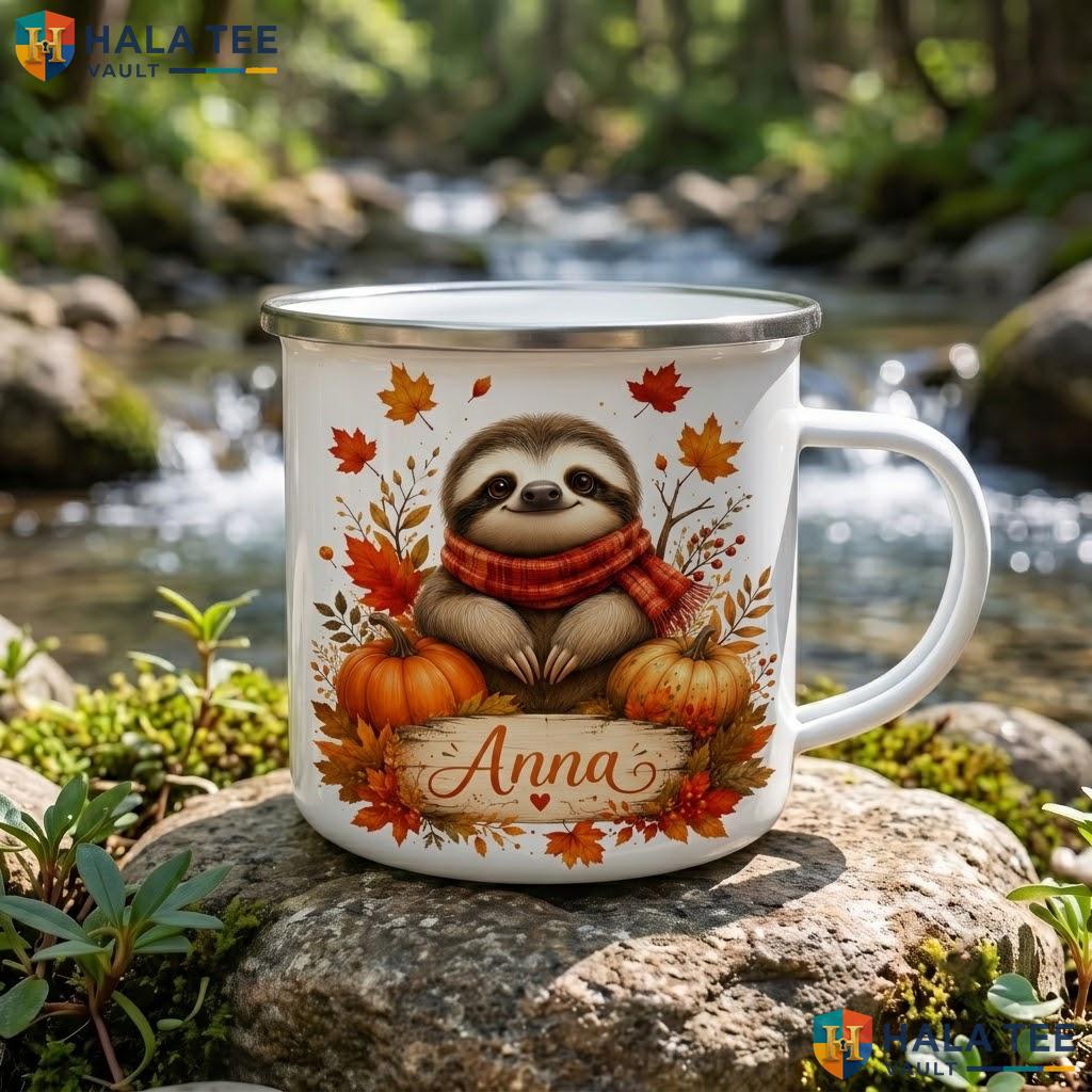 Sloth Spooky Ghost Halloween Accent Mug Custom Personalized Trick Or Treat Ceramic Mug