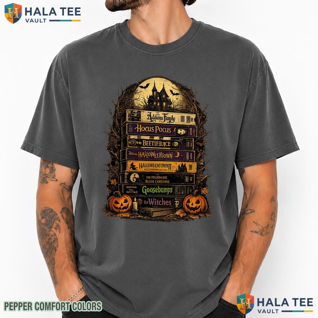 Spooky Halloween Movies Comfort Colors T Shirt Witchy Horror Lover Fall Top Heavyweight Cotton T-Shirt