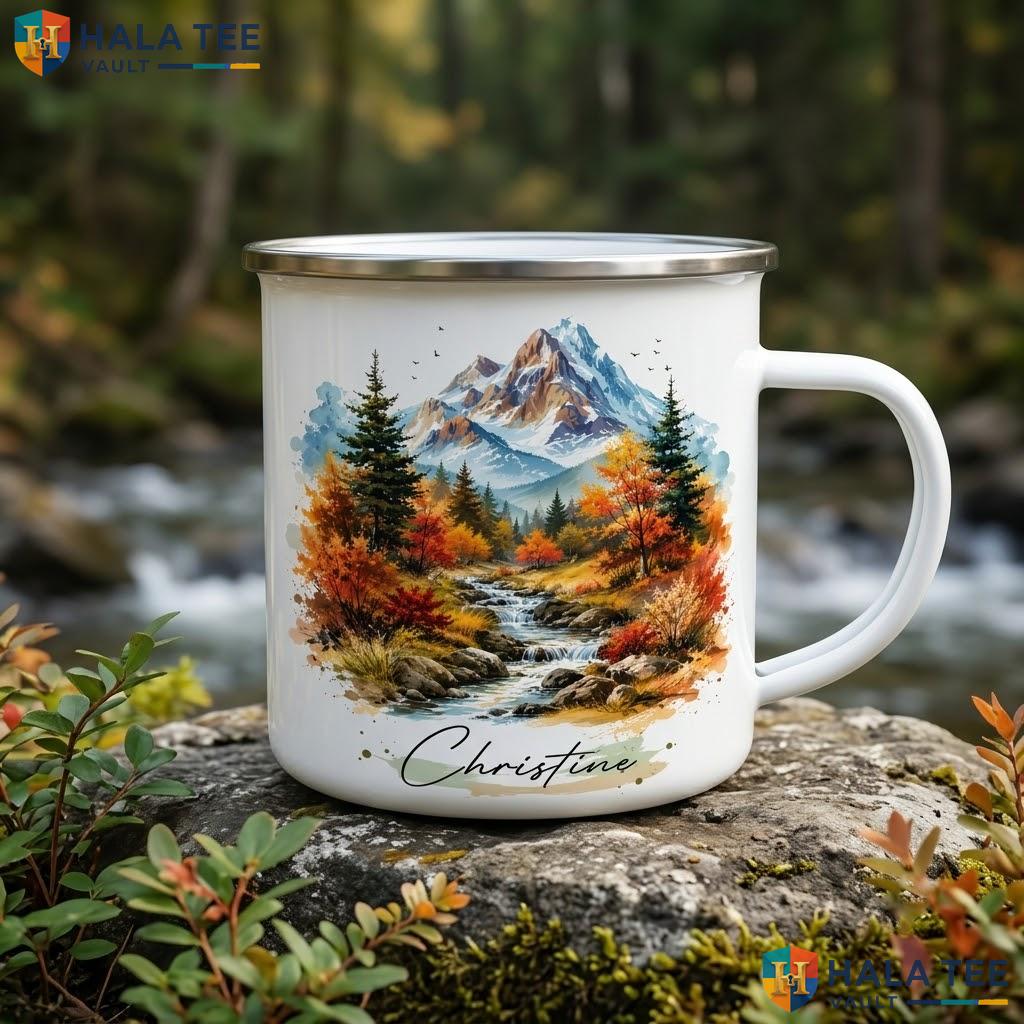 Spooky Mountain Halloween Mug Personalized Creepy Tree Ceramic Accent Mug