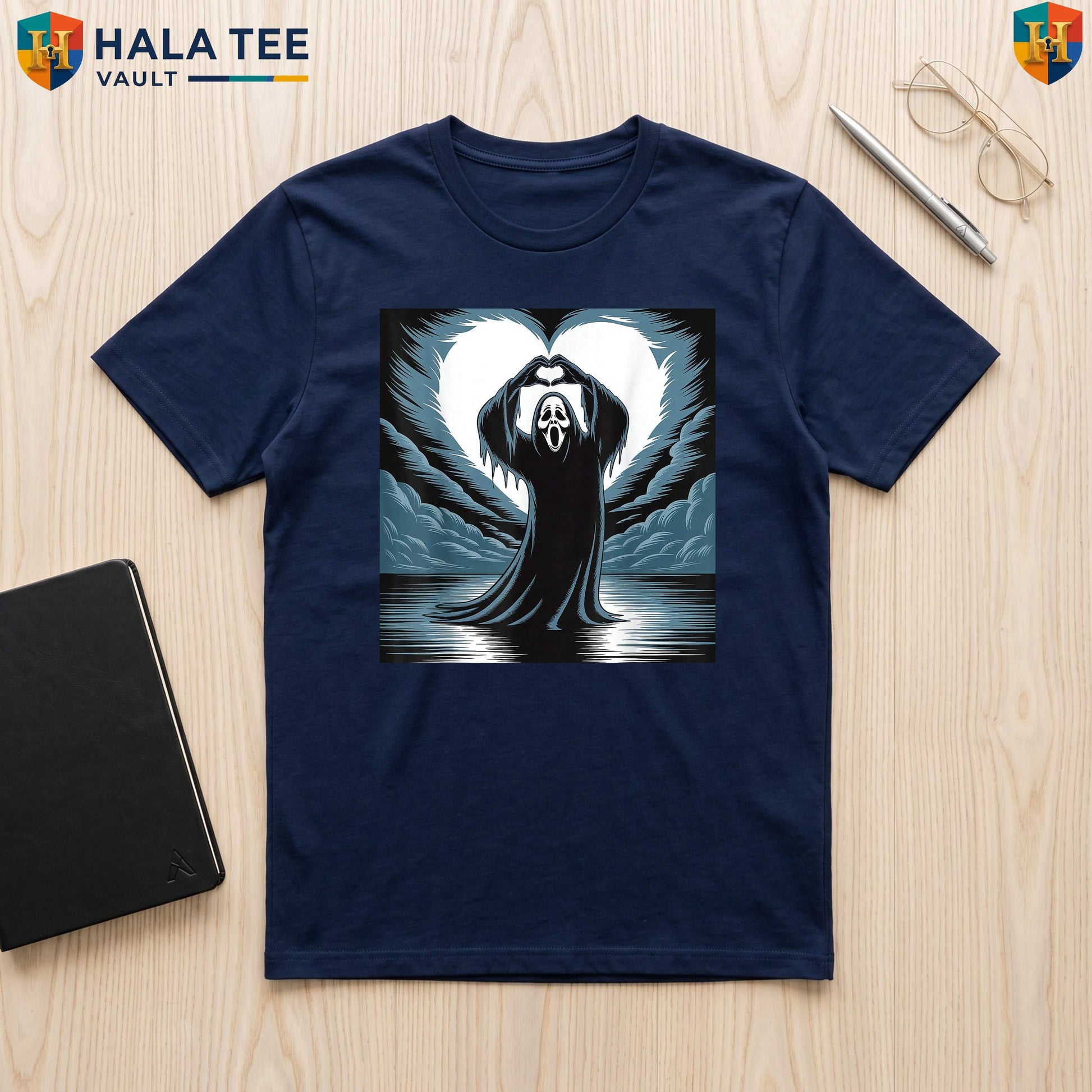 Spooky Season Ghost Horror Tee Funny Scary Face Halloween Graphic Apparel