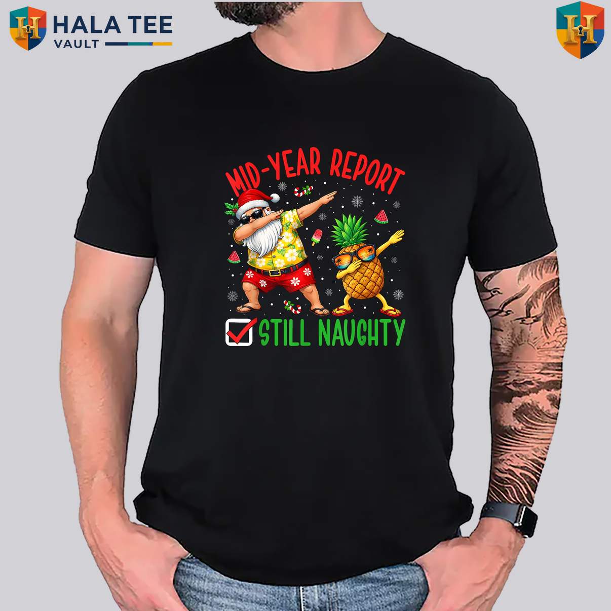 Still Naughty Christmas July Shirt Funny Mid Year Report Summer Party Gear