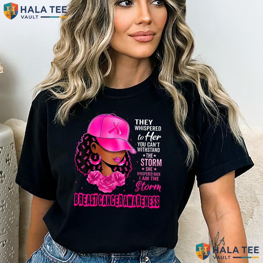 Survivor Pink Ribbon Storm TShirt Breast Cancer Awareness Apparel Top Adult