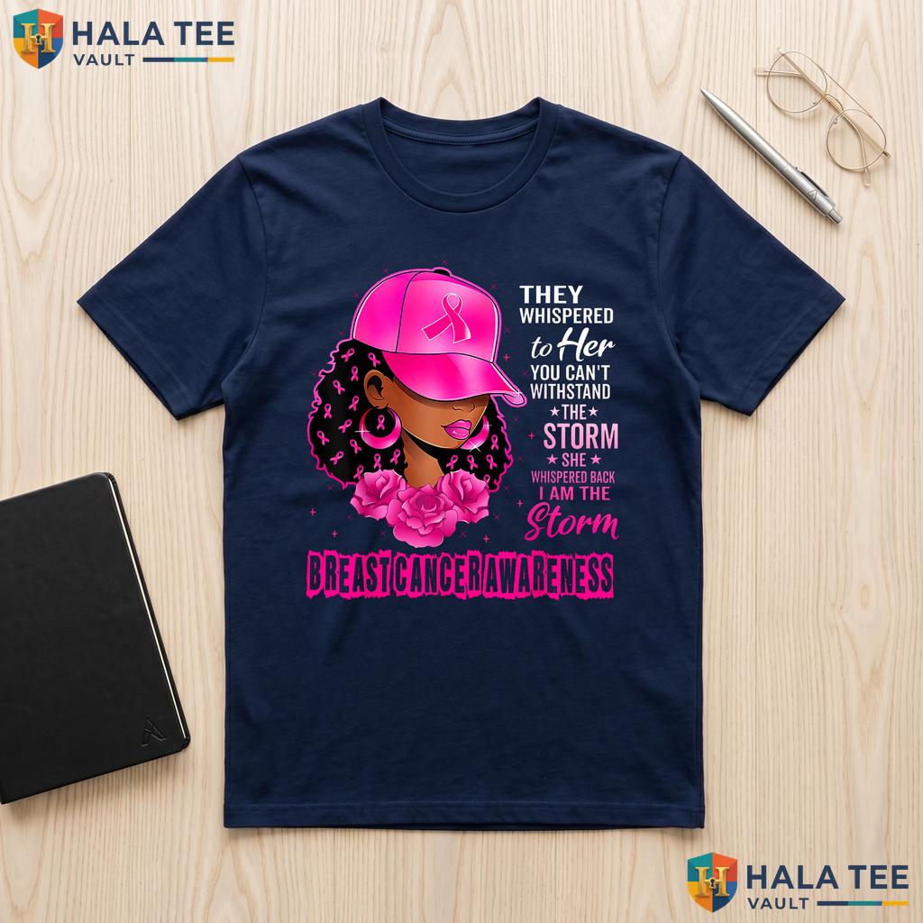 Survivor Pink Ribbon Storm TShirt Breast Cancer Awareness Apparel Top Adult