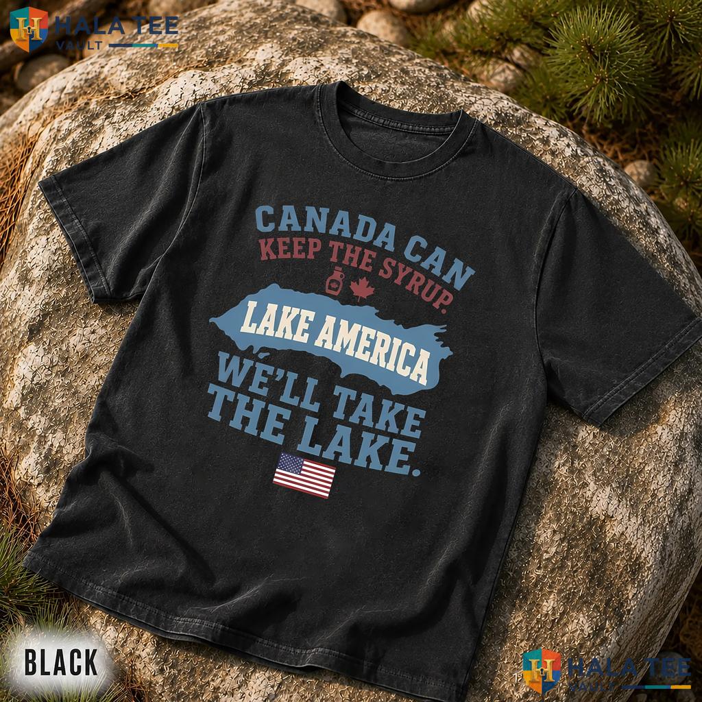 Syrup Joke Garment-Dyed T-Shirt Lake America Ontario Humor Satire Tee