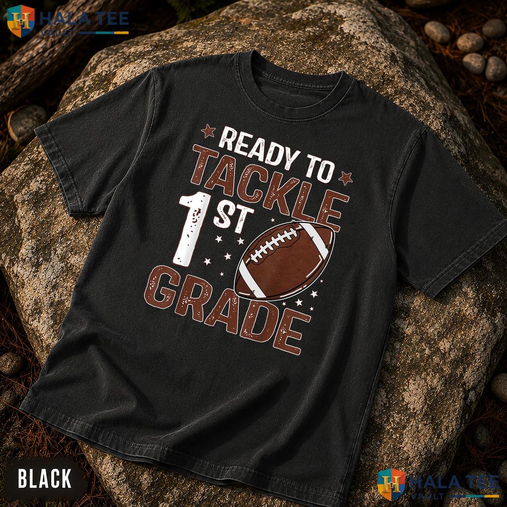 Tackle 1st Grade Football Garment-Dyed T-Shirt Boys Back To School Apparel
