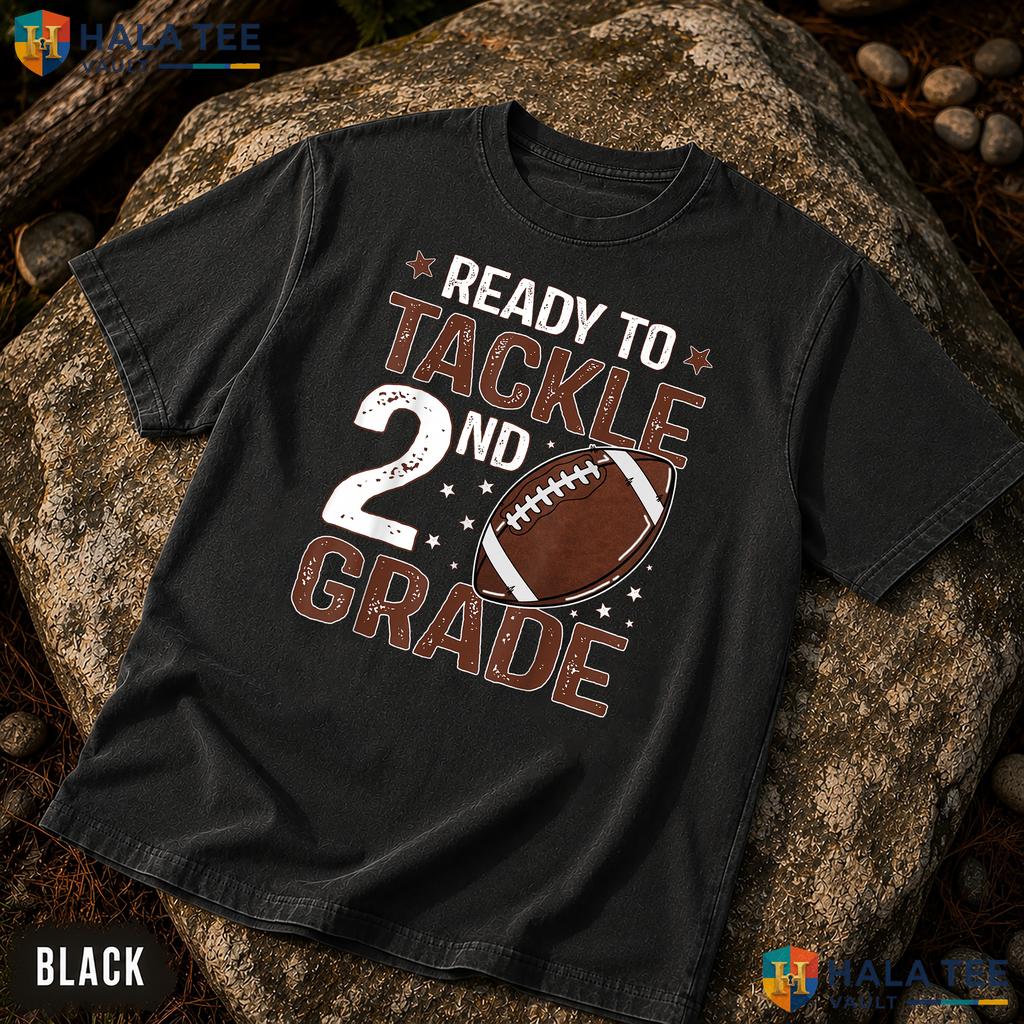 Tackle 2nd Grade Football Garment-Dyed T-Shirt Boys First Day School Top