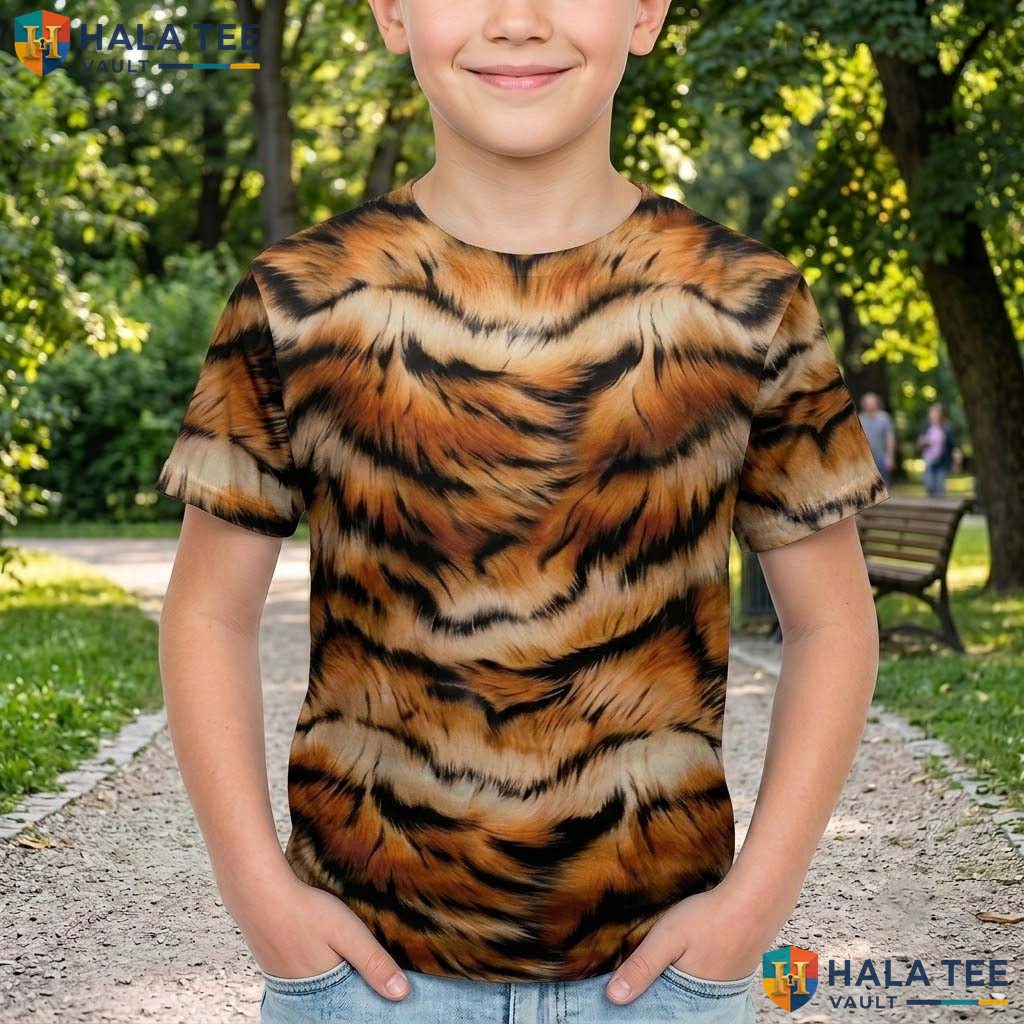 Tiger Skin Costume AOP T-Shirt Mens Wild Animal Print Halloween Cosplay Top