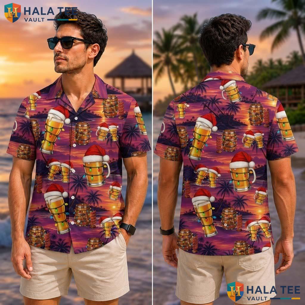 Tropical Beer Farm Life Tropical Shirt Mens Aloha Button Down Summer