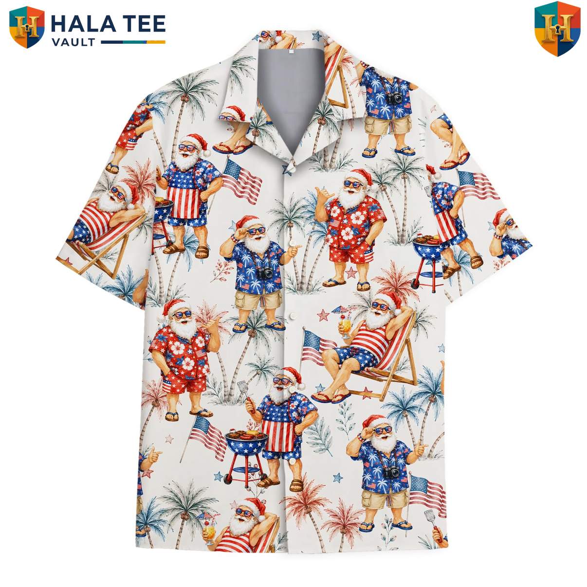 Tropical Christmas July Short-sleeve button-up shirt Mens Summer Holiday Beach Party Outfit