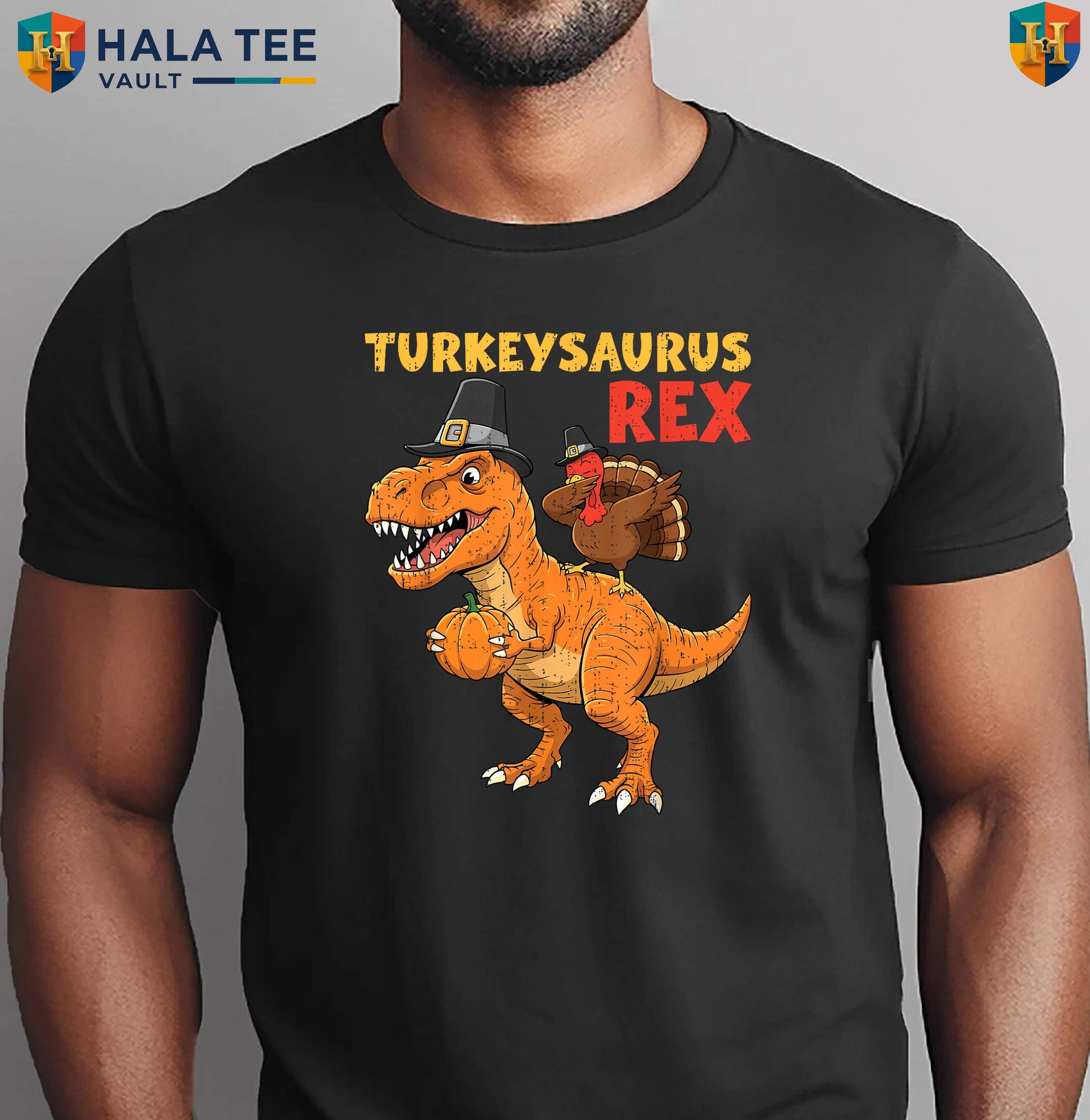 Turkeysaurus Rex Dab Dino Shirt Thanksgiving Toddler Boys Turkey Graphic Top
