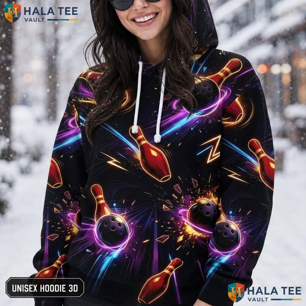 Vintage Bowling Balls Thanksgiving 3D Printed Hoodie Vibrant Enthusiasts Top